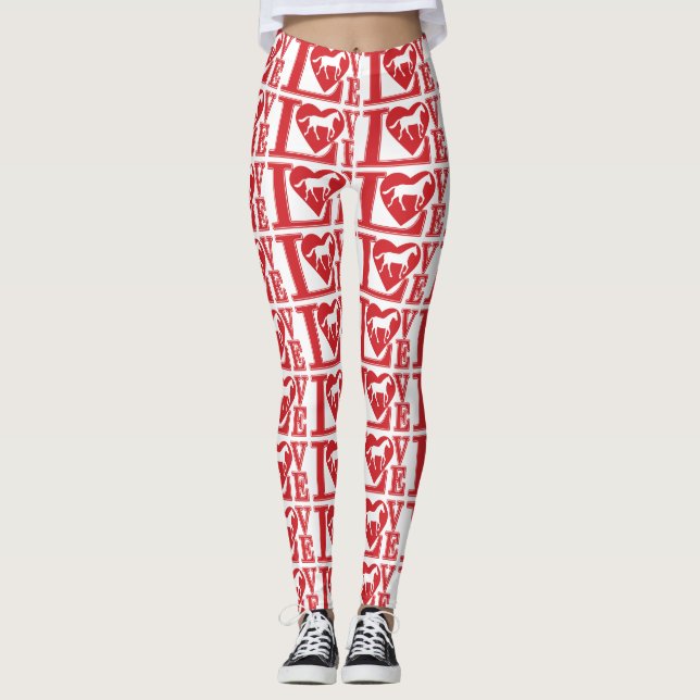 Horse Love Heart Leggings (Front)