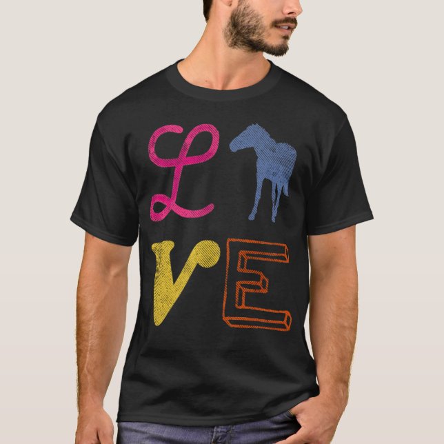 Horse love horses humor sports  T-Shirt (Front)