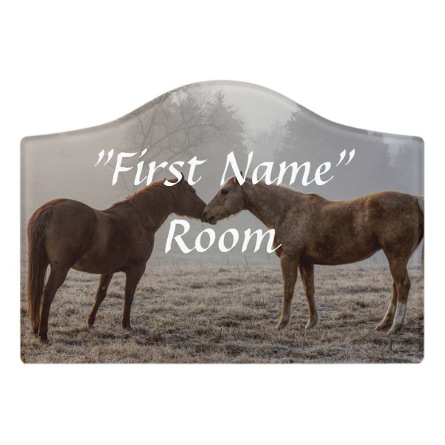 Horse Love Name Door Sign (Small Crest Front)