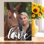 Horse LOVE Personalized Modern Equestrian Photo Plaque<br><div class="desc">Looking for the ultimate gift for horse lovers and equestrians alike - our LOVE with horse head design photo plaque! This modern, simple and chic plaque features LOVE and your custom photo of your horse, making it the perfect keepsake for any horse girl or horse lover. This plaque is an...</div>