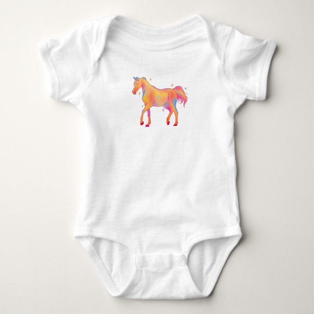 Horse Lover Animal Christmas, Christmas Farm Anima Baby Bodysuit (Front)