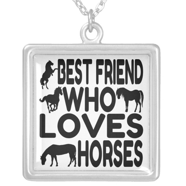 Horse Lover Best Friend Silver Plated Necklace (Front)