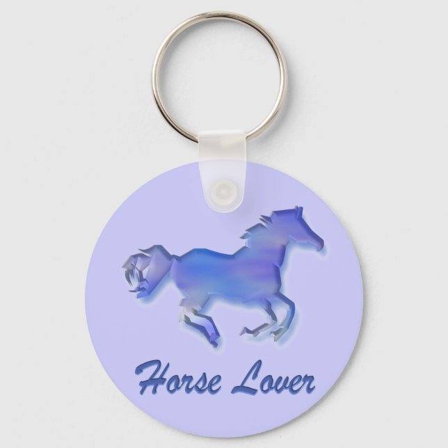 Horse Lover Blue Keychain (Front)