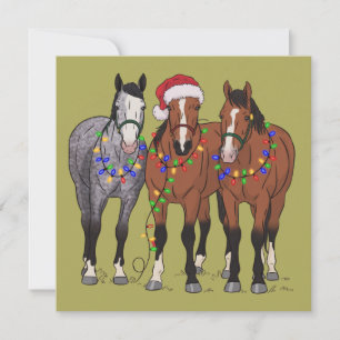Horse Lover Christmas Animal Farm Animal Lover Holiday Card
