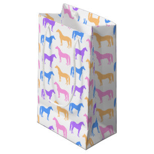 Horse Lover Colorful Equestrian Rider Small Gift Bag