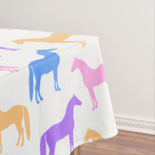 Horse Lover Colorful Equestrian Rider Tablecloth