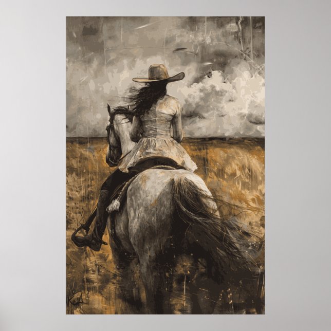 Horse Lover Cowgirl Art Poster (Front)