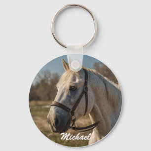 Horse Lover Custom Photo and Name Personalized     Keychain