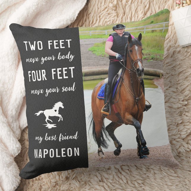 Horse Lover Customized Modern Photo Equestrian  Throw Pillow (Creator Uploaded)