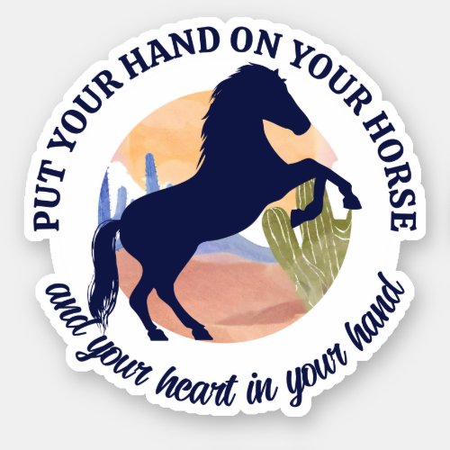 Horse lover desert cactus western personalized sticker