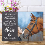 Horse Lover Equestrian Best Friend Keepsake Photo Plaque<br><div class="desc">Celebrate your best friend and cherish those precious memories with a custom unique pet horse keepsake photo plaque in a rustic chalkboard slate design. This horse lover photo plaque is the perfect gift for yourself, family or friends to honor those loved . We hope your pet photo equestrian plaque will...</div>