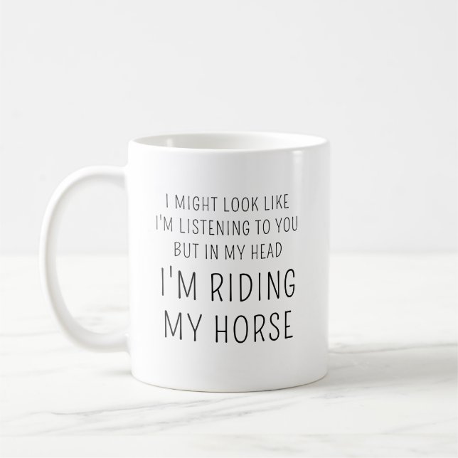 Horse Lover Equestrian Gift Funny Custom Name Coffee Mug (Left)