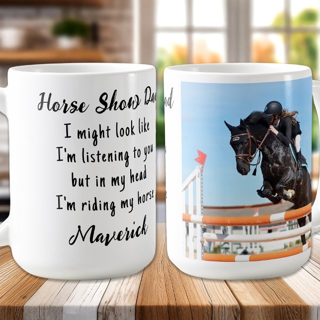 Horse Lover Equestrian Gift Funny Custom Photo Coffee Mug (Creator Uploaded)