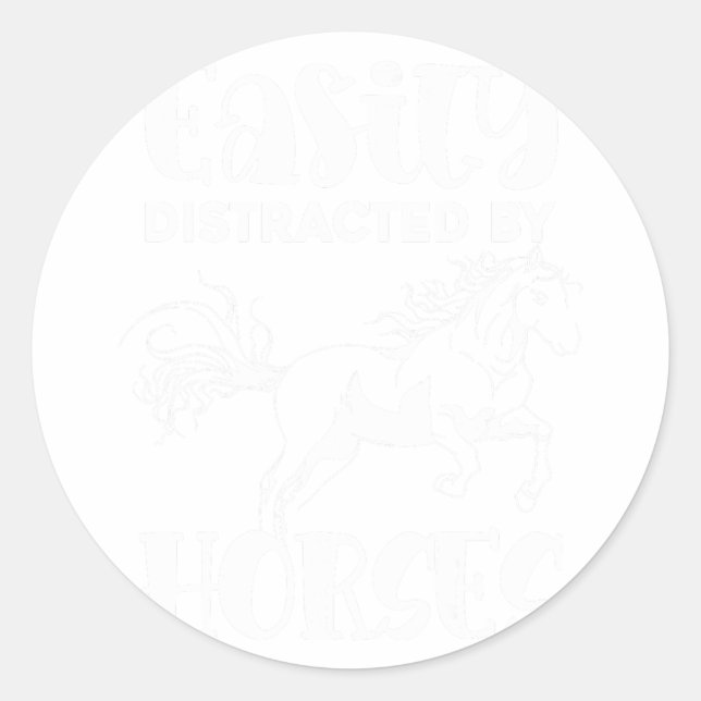 Horse Lover Equestrian Horse Riding Animal Funny H Classic Round Sticker (Front)