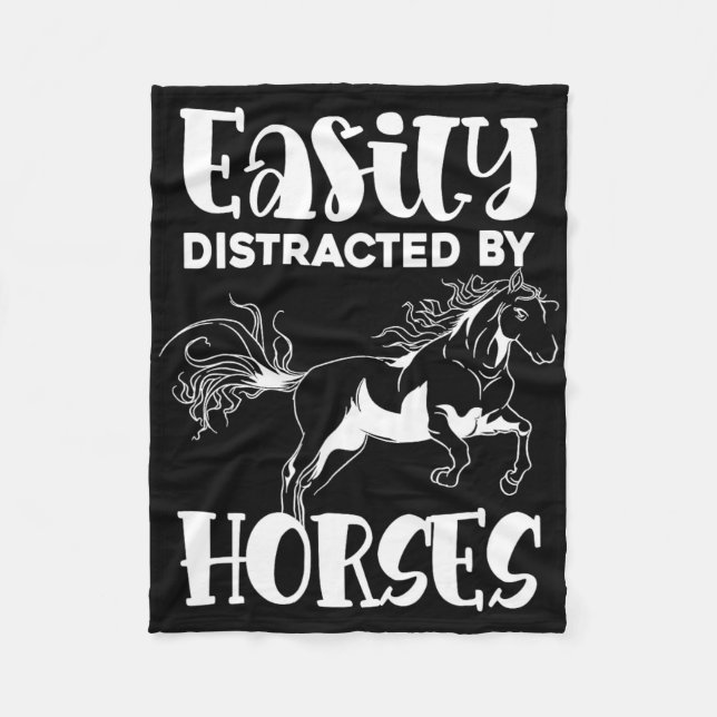 Horse Lover Equestrian Horse Riding Animal Funny H Fleece Blanket (Front)
