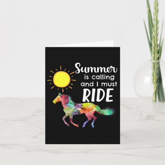 Horse Lover Equestrian Horseback Riding Summer Vac Card (Front)