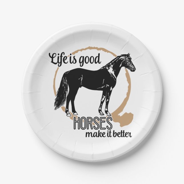 Horse Lover Equestrian Horses Western Cowboy Paper Plates (Front)