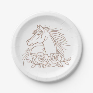 Horse Lover Equestrian Horses Western Cowboy Paper Plates