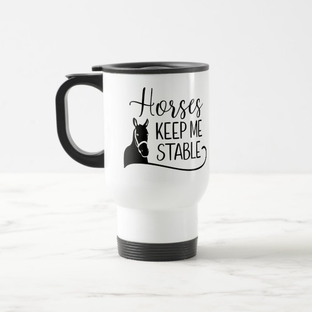 Horse Lover, Equestrian, Rodeo, Farm Pony Cowboy Travel Mug (Left)