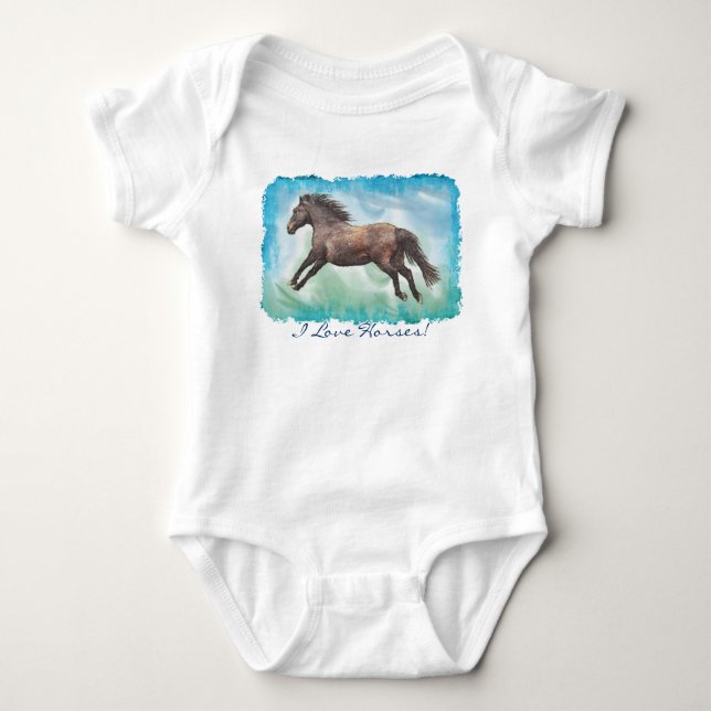 Horse-lover Equine design Baby Bodysuit (Front)