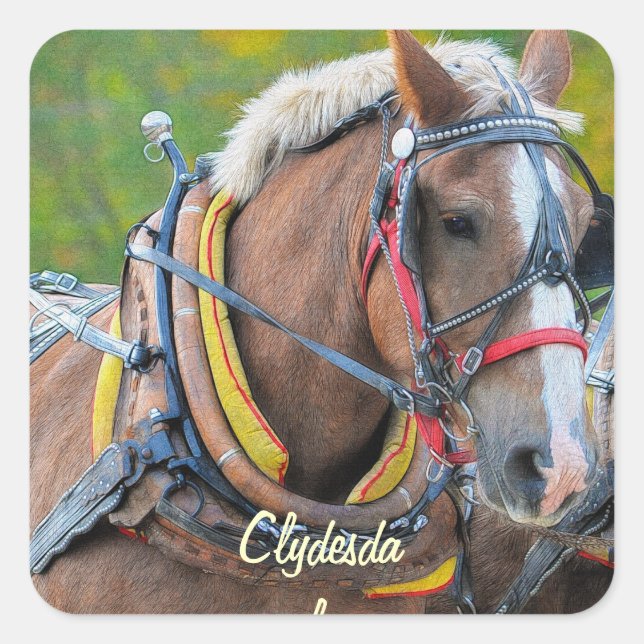 Horse-lover Equine design Square Sticker (Front)
