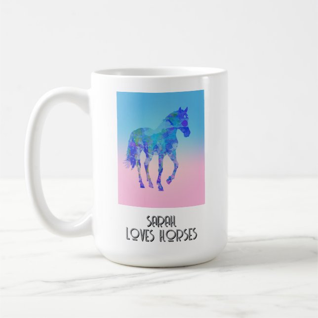horse lover gift custom cup coffee mug (Left)