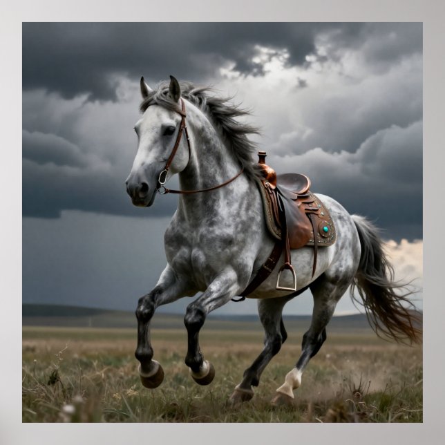 Horse Lover Gift Western Style Poster (Front)