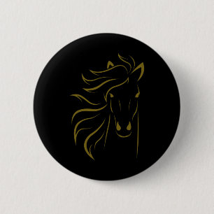 Horse Lover Gifts Womens Equestrian Men Horseback Button