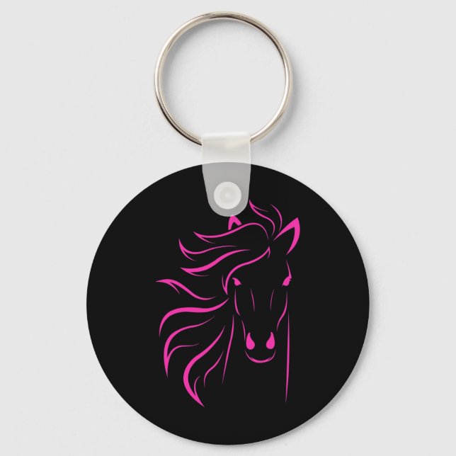 Horse Lover Gifts Womens Equestrian Men Horseback  Keychain (Front)