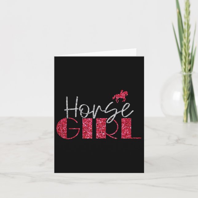 Horse Lover Girl Love Ride Horses Equestrian Horse Card (Front)