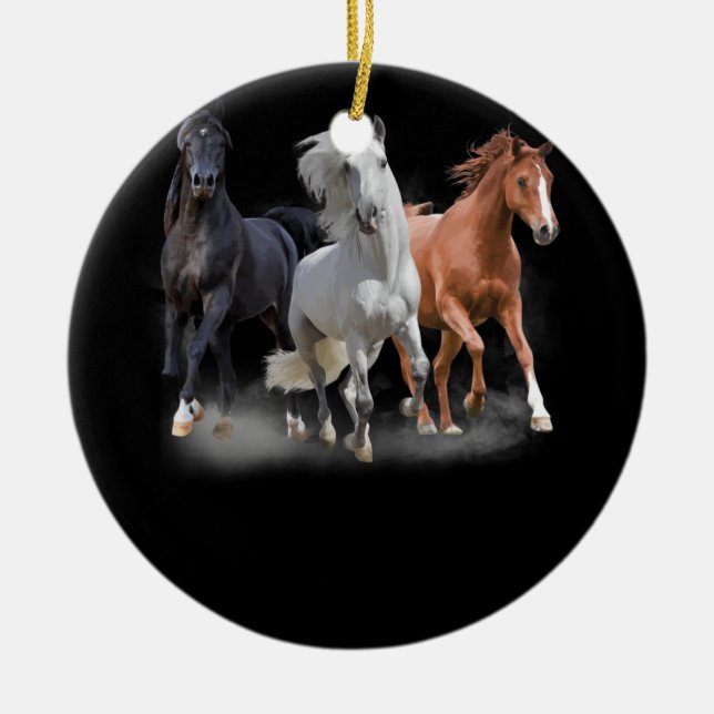 Horse Lover Hoodie Equestrian Rodeo Farm Girl Ceramic Ornament (Front)