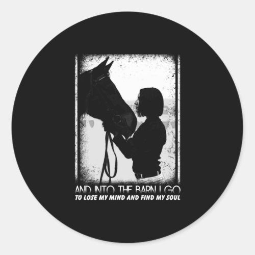 Horse Lover  Horse and Girl Classic Round Sticker