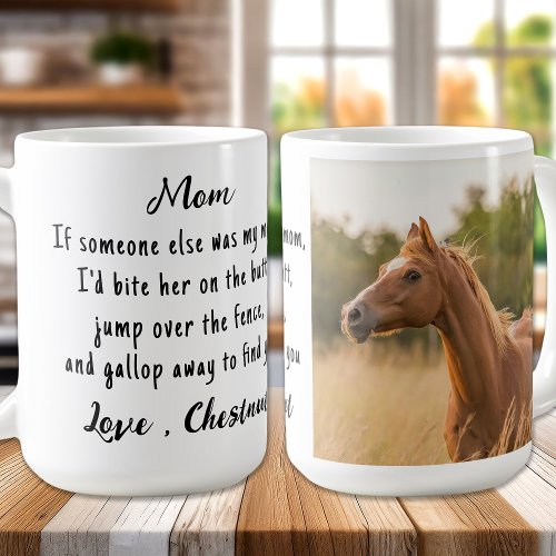 Horse Lover Horse Mom Custom Equestrian Photo Coffee Mug