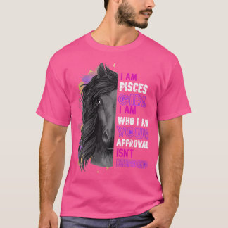 Horse Lover I Am Pisces Girl Loves Riding Horses E T-Shirt