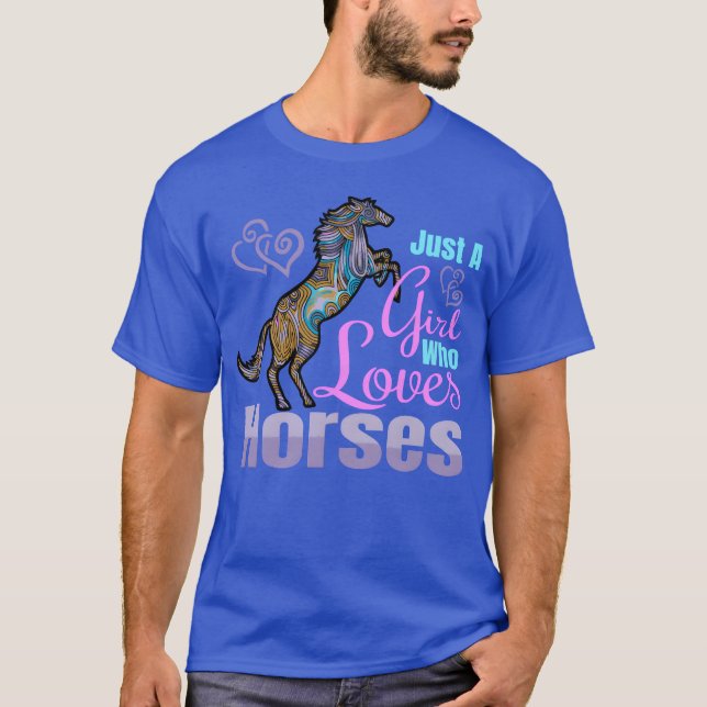 Horse Lover Just A Girl Who Loves Horses girl T-Shirt (Front)