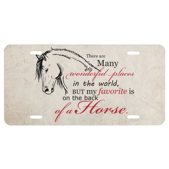 Horse Lover License Plate (Front)