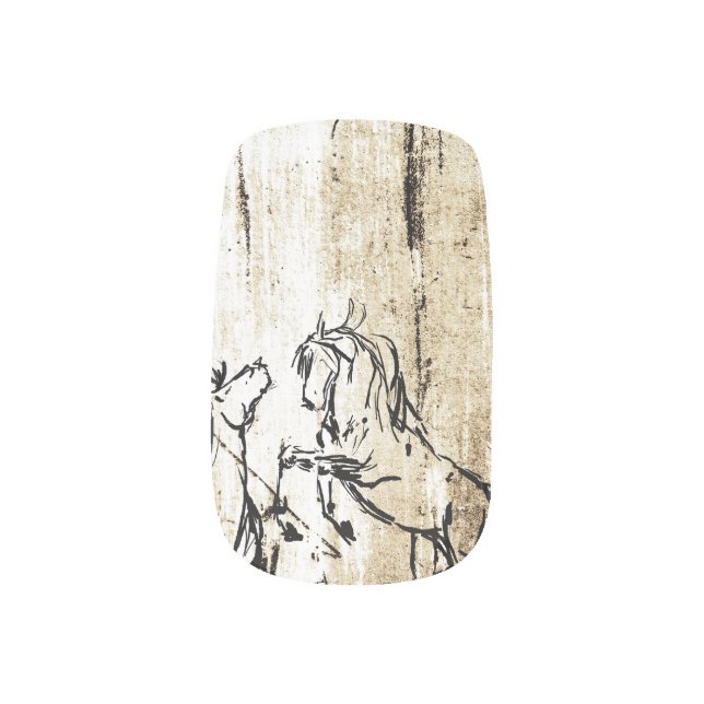 Horse Lover Minx Nail Art (Right Thumb)