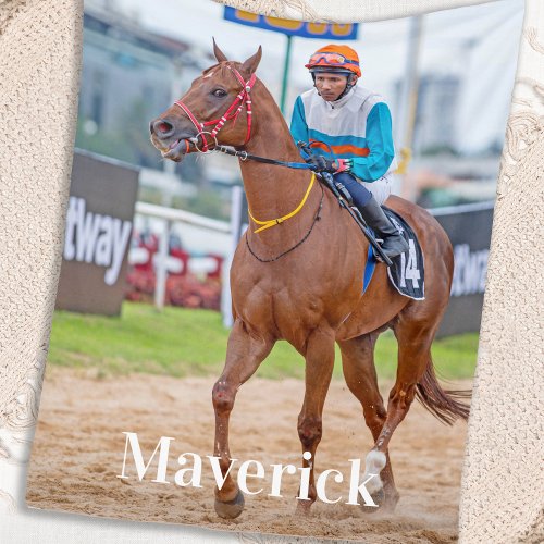 Horse Lover Personalized Equestrian Pet Photo Fleece Blanket
