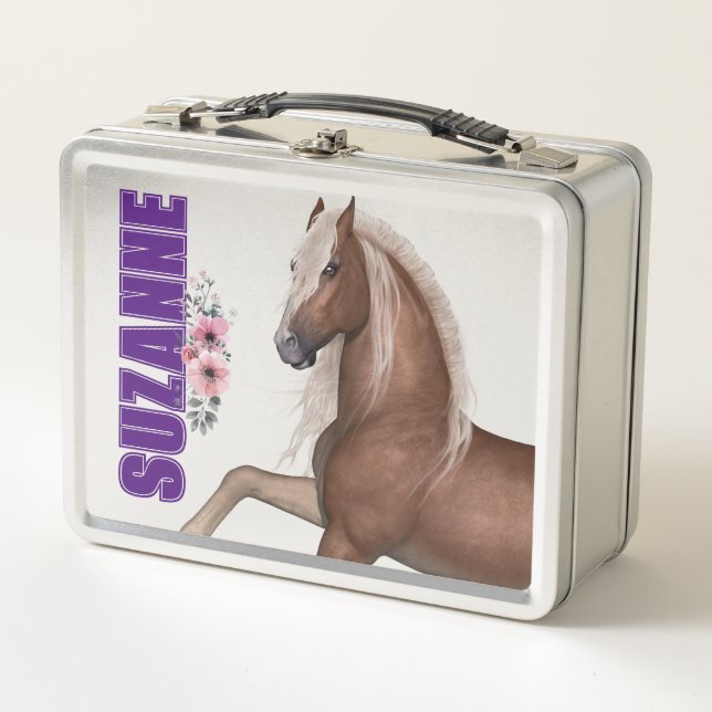 Horse Lover Personalized Metal Lunchbox (Front)
