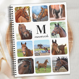 Horse Lover Personalized Monogram 11 Photo Collage Notebook