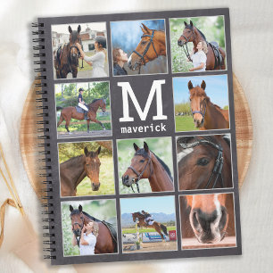 Horse Lover Personalized Monogram 11 Photo Collage Notebook