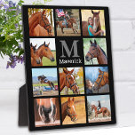 Horse Lover Personalized Monogram 11 Photo Collage Plaque<br><div class="desc">Celebrate your best friend with a custom horse photo collage plaque in a elegant black design. This unique keepsake horse photo plaque is the perfect gift for yourself, family or friends to honor those loved . Customize with 11 of your favorite equine photos, personalized monogram initial and name. See 'personalize...</div>