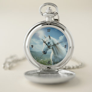 Horse Lover Pocket Watch: Silver Watch