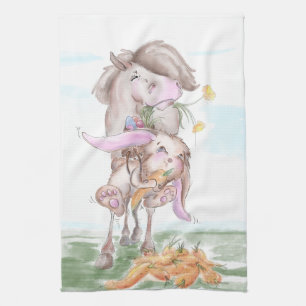 horse lover present for Easter Kitchen Towel