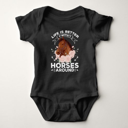 Horse lover Quote for Women Equestrian Baby Bodysuit
