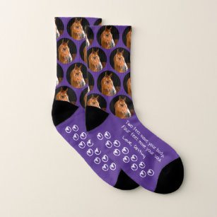 Horse Lover Quote Purple Equestrian Photo Socks