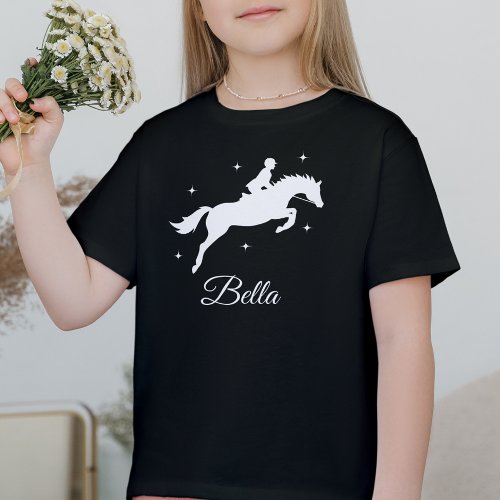 Horse lover riding own name kids gift T_Shirt