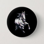 Horse Lover Running Horse Horseck Riding Horse Rac Button
