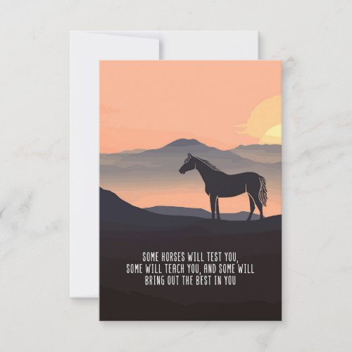 Horse Lover Some Horses Will Test You Thank You Card