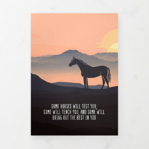 Horse Lover Some Horses Will Test You Tri-Fold Holiday Card